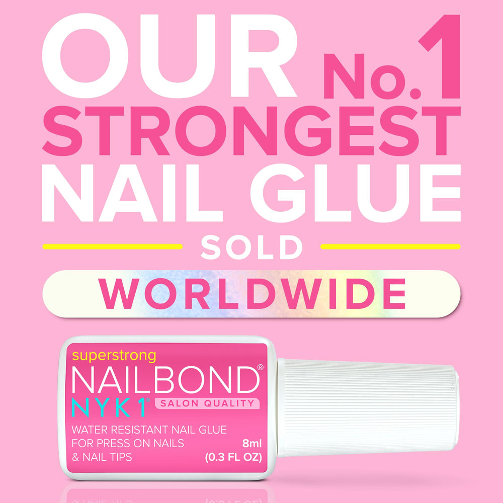 NYK1 NailBond fine brush applicator close-up for precise, mess-free glue application