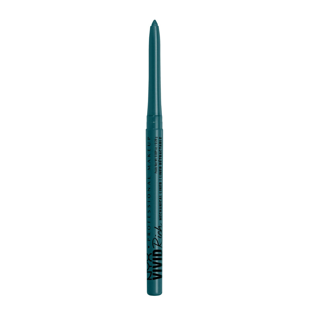 NYX PROFESSIONAL MAKEUP Aquamarine Dream pencil front view shows color and slim profile