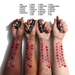 NYX PROFESSIONAL MAKEUP packaging label with ingredient callouts and cruelty-free badge for trust