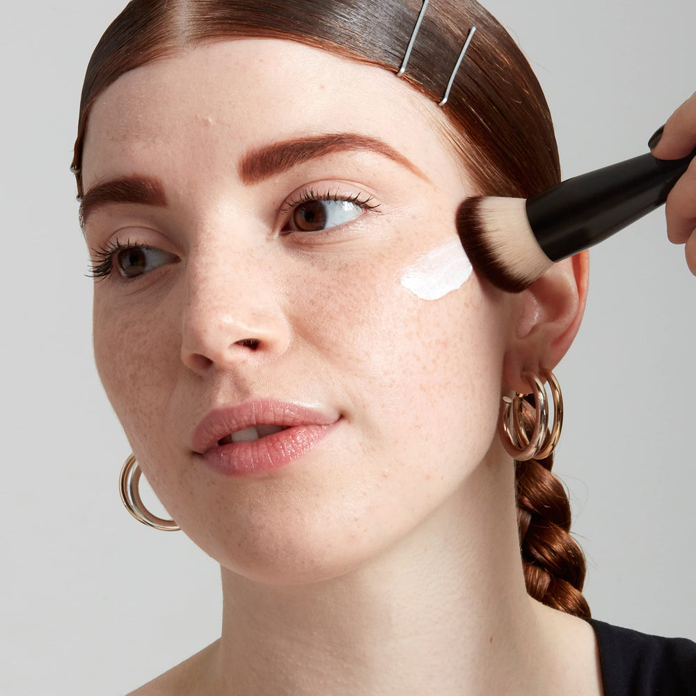 NYX PROFESSIONAL MAKEUP applied alone demonstrating hydrated, protected bare-skin look