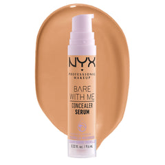 NYX PROFESSIONAL MAKEUP front packaging shows medium golden shade and benefits