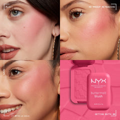 NYX PROFESSIONAL MAKEUP application with brush demonstrating buildable color control