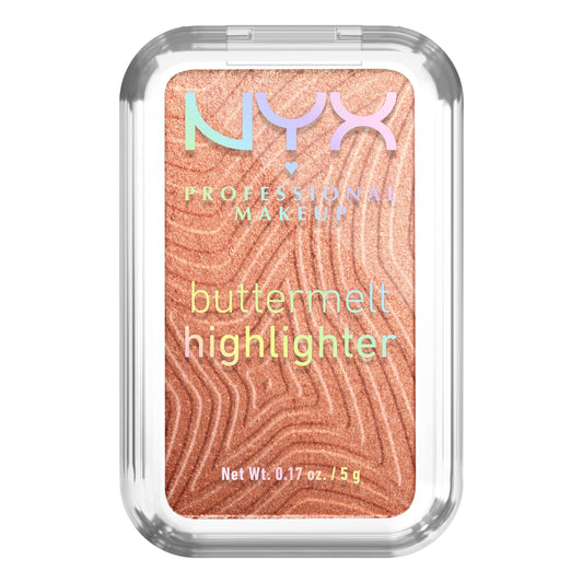 NYX Buttermelt front compact showing bronzed gold glow and easy application
