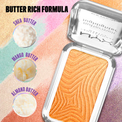 NYX PROFESSIONAL MAKEUP shoulder and collarbone glow showing body highlight versatility benefit