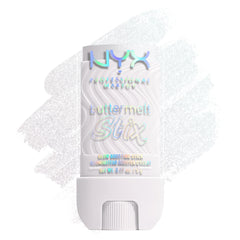 NYX PROFESSIONAL MAKEUP front packaging highlighter stick showing shade label and compact design benefits travel-ready