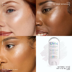 NYX PROFESSIONAL MAKEUP close-up of twist-up stick tip highlighting creamy glide for smooth application
