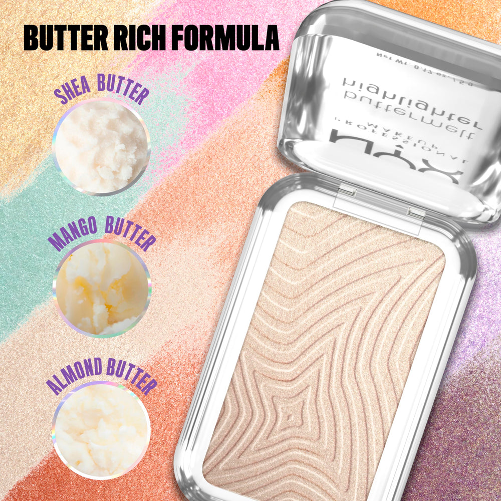NYX Buttermelt open pan at an angle revealing buttery texture