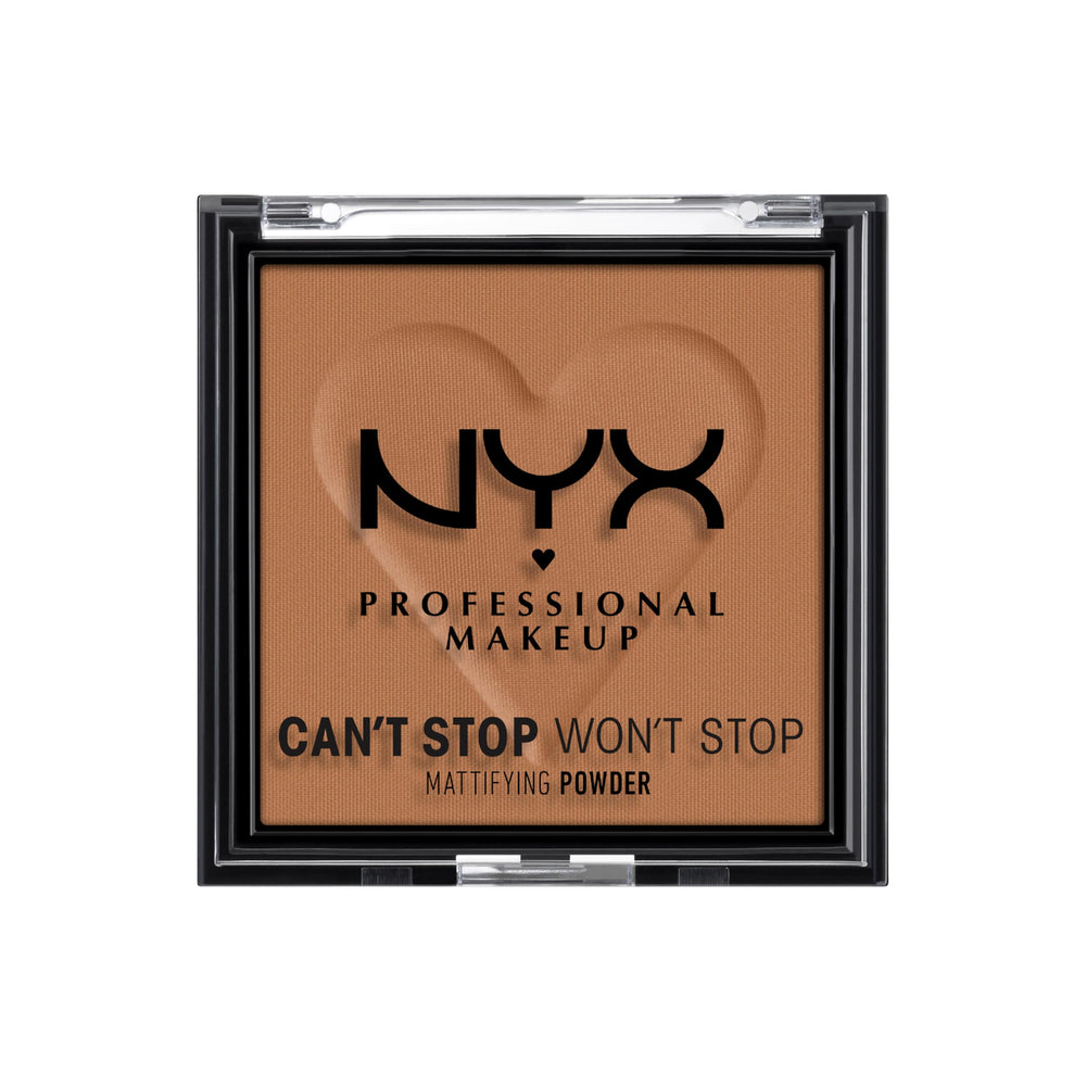 NYX PROFESSIONAL MAKEUP compact front showing Mocha shade and matte finish