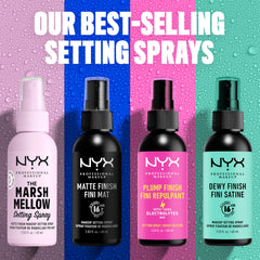 NYX PROFESSIONAL MAKEUP bottle in hand showing portable size benefit