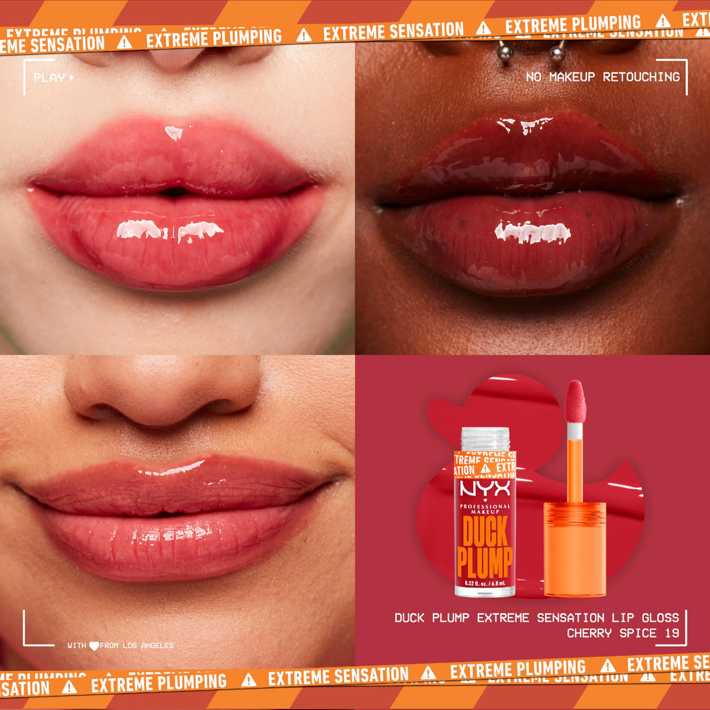 NYX PROFESSIONAL MAKEUP texture swatch on skin showing high-pigment, glossy payoff benefit