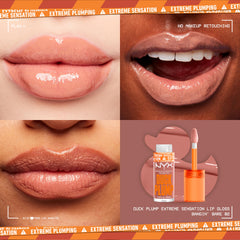 NYX PROFESSIONAL MAKEUP texture swipe revealing glossy, high-pigment formula for intense color and shine