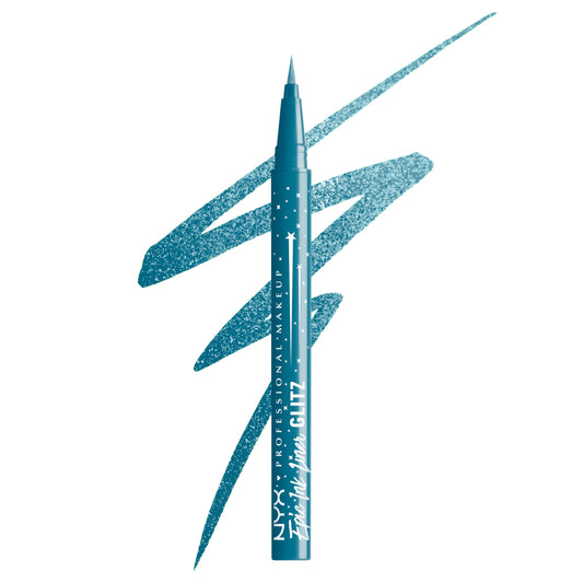 NYX PROFESSIONAL MAKEUP pen front packaging showing teal shimmer and shade name