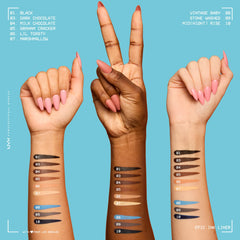 NYX PROFESSIONAL MAKEUP cap and barrel label close-up for shade and ingredients