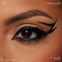 NYX Professional Makeup eyeliner applied to eye for sharp wing
