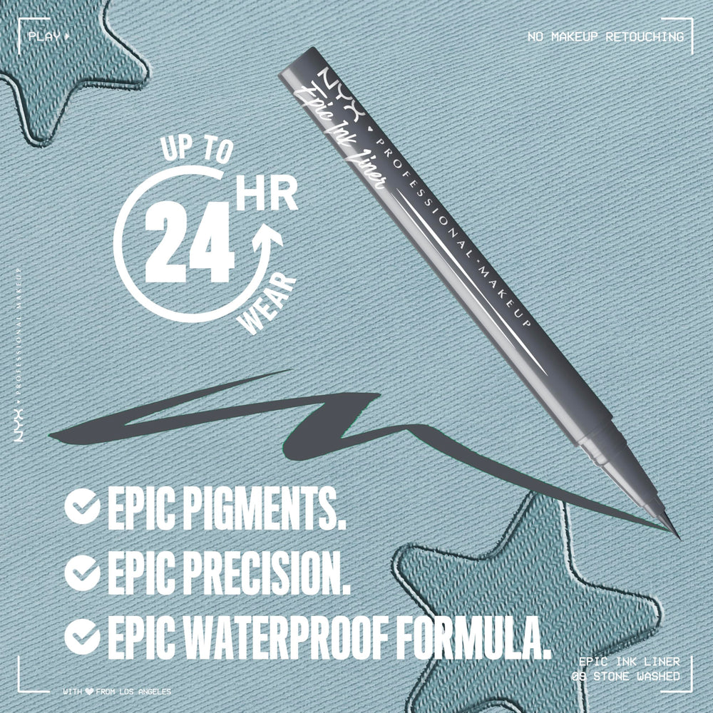 NYX PROFESSIONAL MAKEUP pen tip close-up illustrating precision for crisp lines