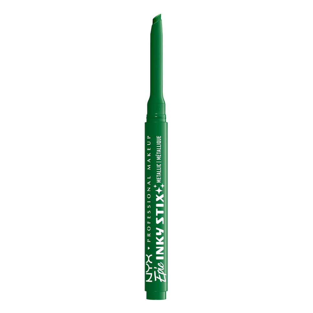 NYX PROFESSIONAL MAKEUP front view of Electric Emerald eyeliner showing product benefit of precise application