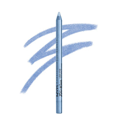 NYX PROFESSIONAL MAKEUP front packaging showing Chill Blue liner and branding, durable finish