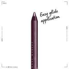 NYX PROFESSIONAL MAKEUP winged eyeliner application in Berry Goth showing bold definition