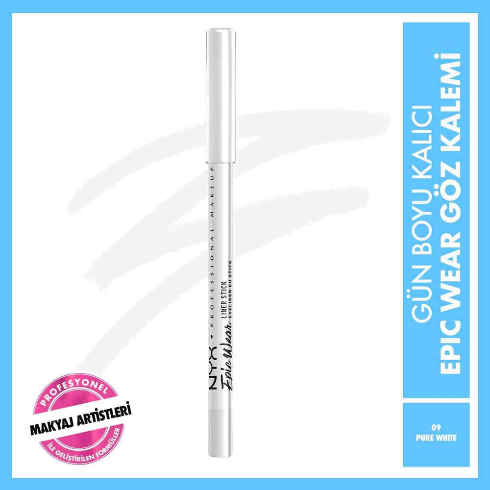 NYX PROFESSIONAL MAKEUP close-up of Pure White liner tip showing creamy texture and smooth application