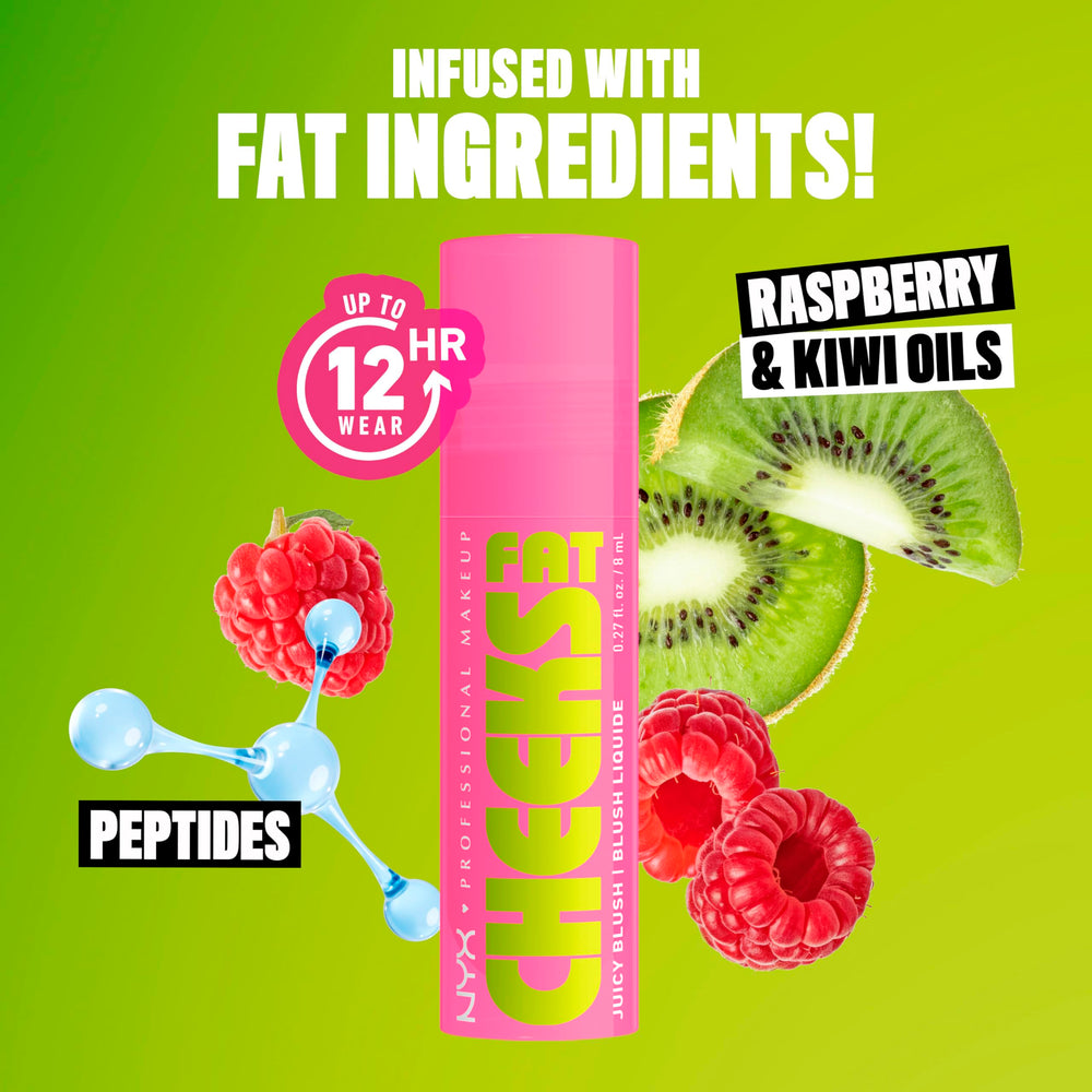 NYX Fat Cheeks in hand to show size and portability, convenient travel benefit