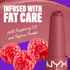 NYX PROFESSIONAL MAKEUP texture swipe of mauve showing smooth matte finish and buildable pigment
