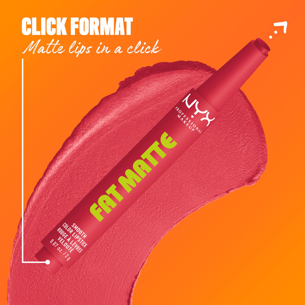 NYX PROFESSIONAL MAKEUP hand holding click mechanism showing easy twist-up convenience