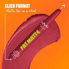 NYX PROFESSIONAL MAKEUP close-up on lips showing soft non-drying plum