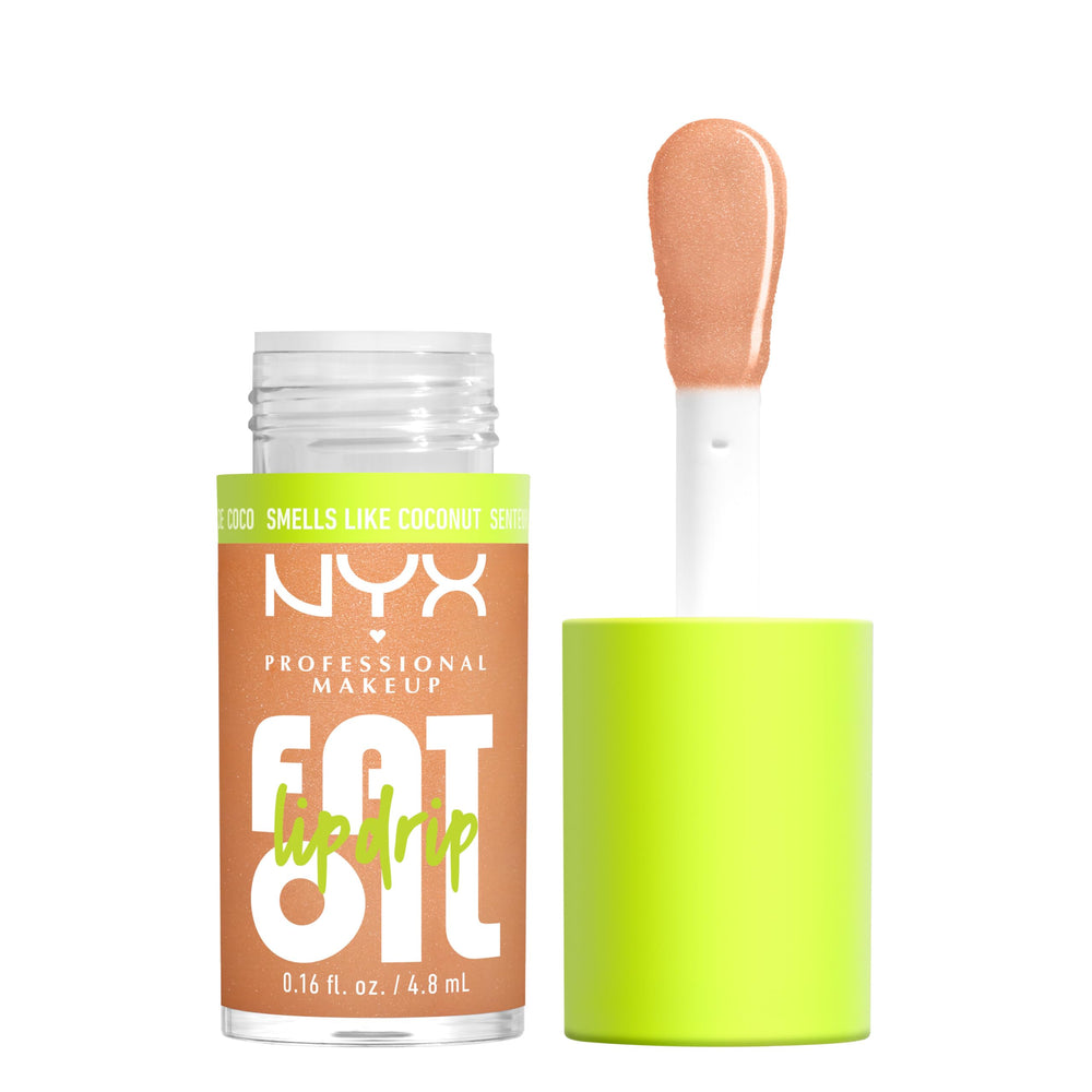 NYX PROFESSIONAL MAKEUP front packaging showing coconut cutie shimmer and glossy finish