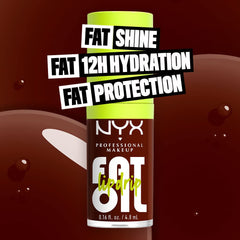 NYX Fat Oil Lip Drip doe-foot applicator displaying precise application and easy control benefit