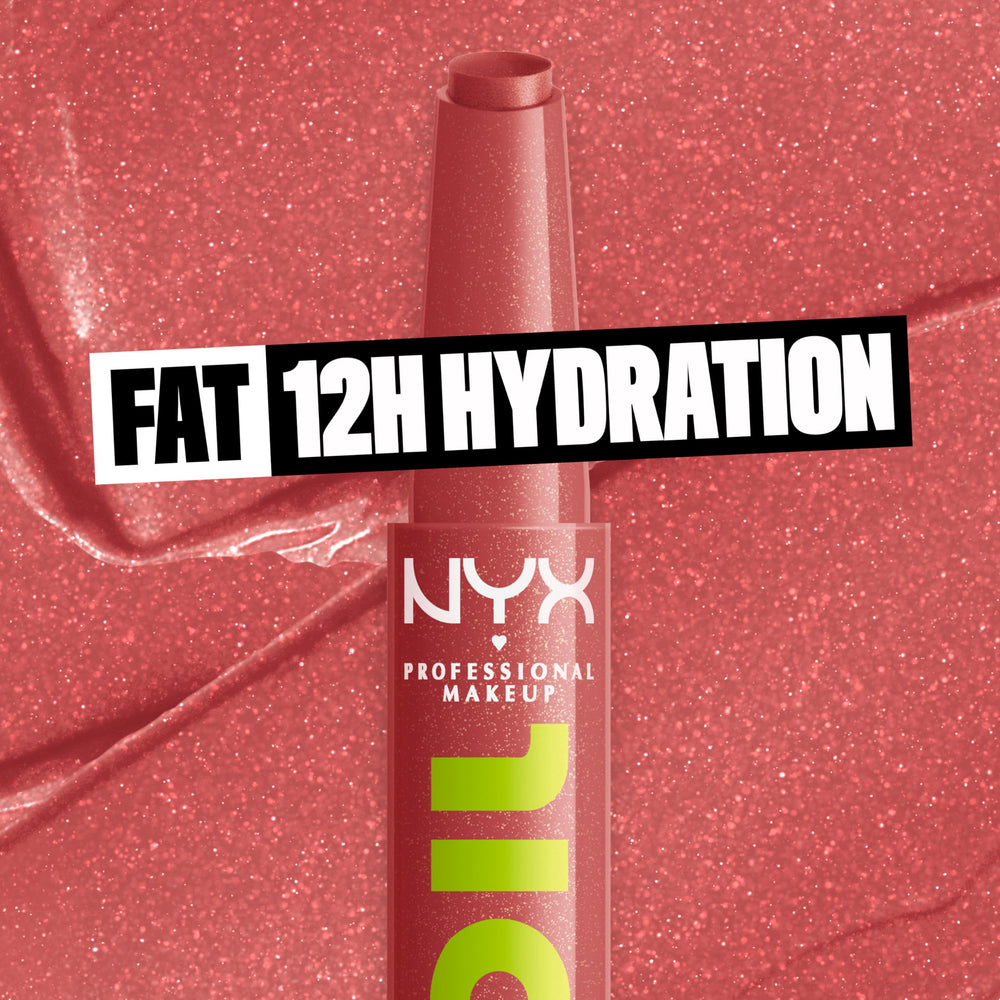 NYX PROFESSIONAL MAKEUP product swipe on skin showing buildable pigment and high-shine result