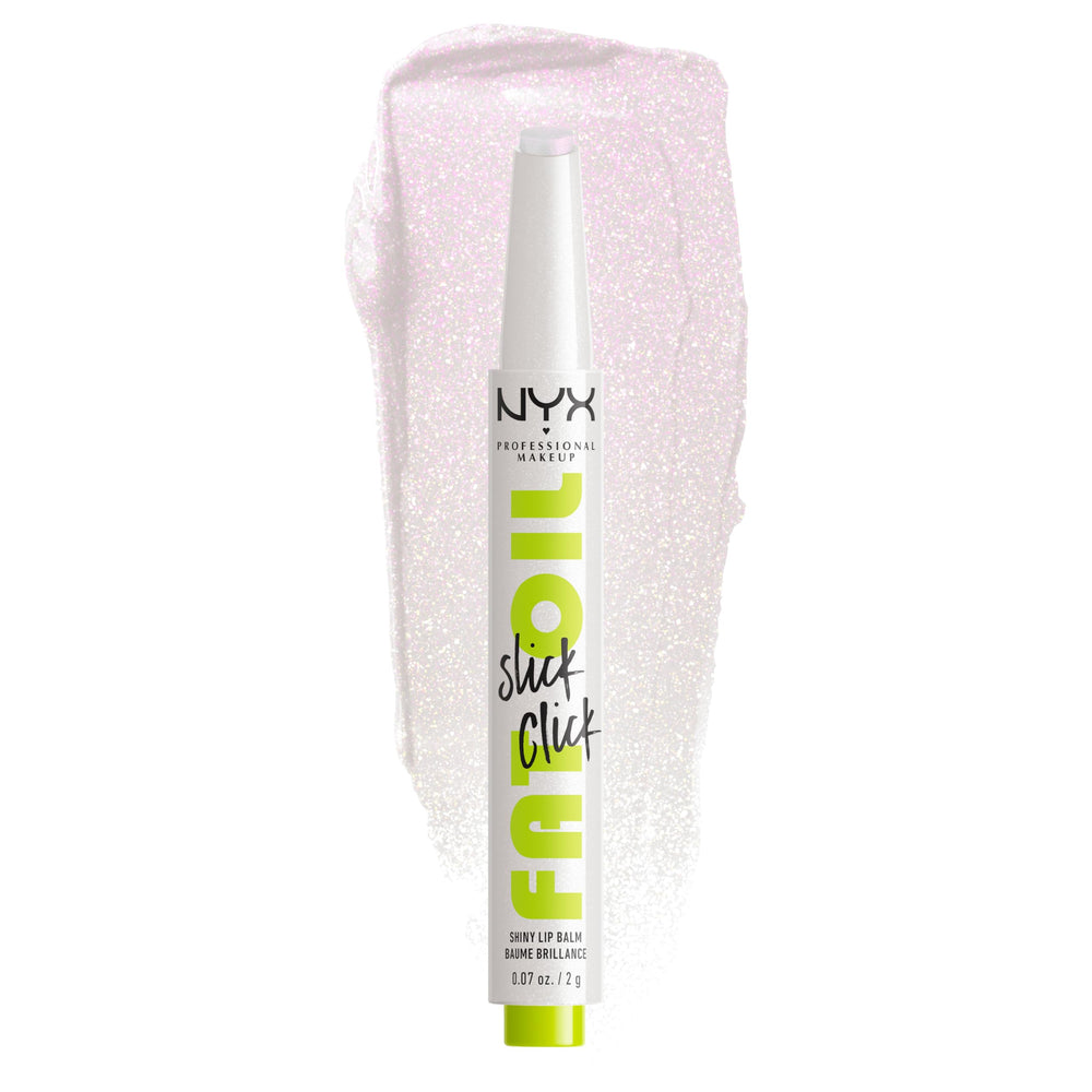 NYX PROFESSIONAL MAKEUP Fat Oil Slick Click front packaging showing shade and click tube, easy use