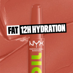 NYX PROFESSIONAL MAKEUP lips closeup nude showing glossy comfortable wear benefit