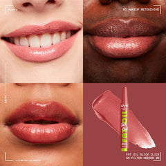 NYX PROFESSIONAL MAKEUP close-up texture of balm highlighting lightweight glossy finish and smooth glide