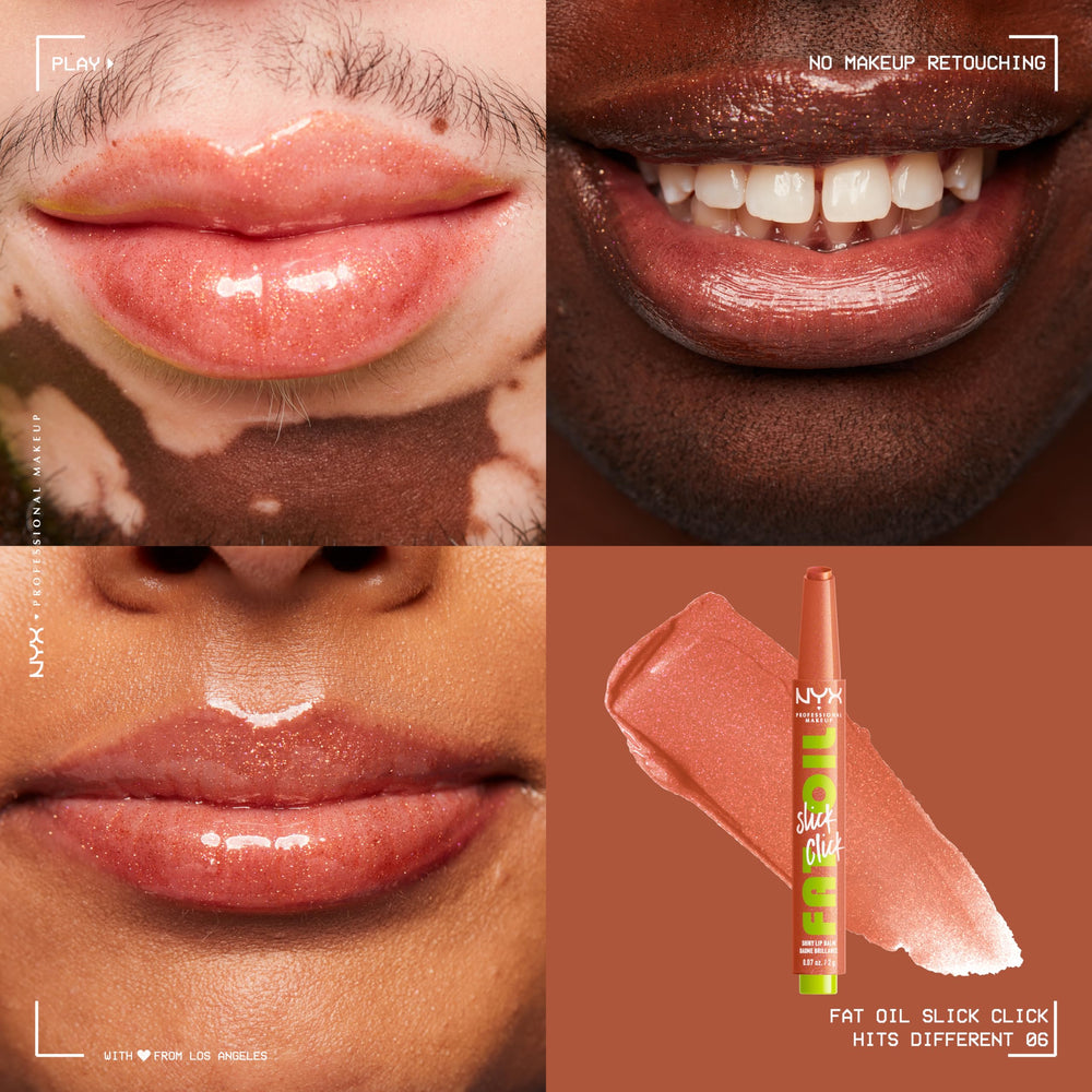 NYX PROFESIONAL MAKEUP close-up of creamy glossy texture revealing smooth, hydrating finish
