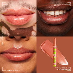 NYX PROFESIONAL MAKEUP close-up of creamy glossy texture revealing smooth, hydrating finish