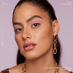 NYX PROFESSIONAL MAKEUP applying pencil to eyebrow demonstrating quick styling benefit