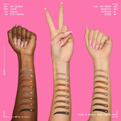NYX PROFESSIONAL MAKEUP arm swatch gradient demonstrating shade payoff and durability
