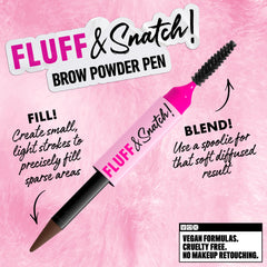 NYX PROFESSIONAL MAKEUP before and after brows showing natural fluff effect