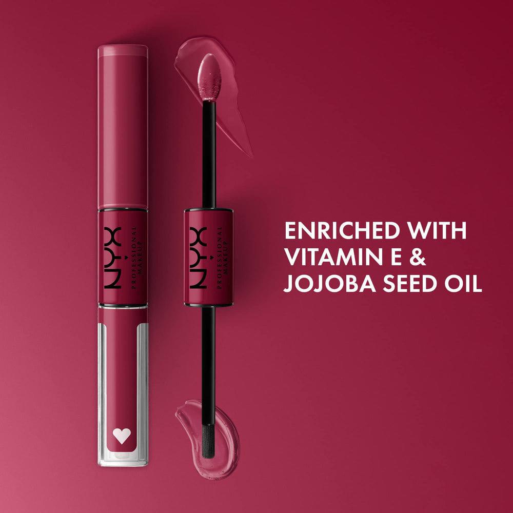 NYX PROFESSIONAL MAKEUP applicator wand and gloss top coat demonstrating precise application