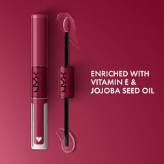 NYX PROFESSIONAL MAKEUP applicator wand and gloss top coat demonstrating precise application