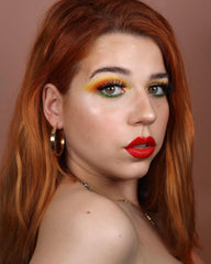 NYX PROFESSIONAL MAKEUP powder applied with brush on cheek demonstrating matte setting and shine control benefit