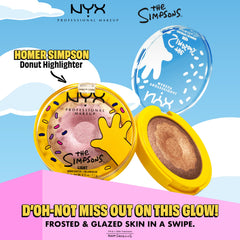 NYX PROFESSIONAL MAKEUP packaging detail showing Simpsons artwork and collectible appeal