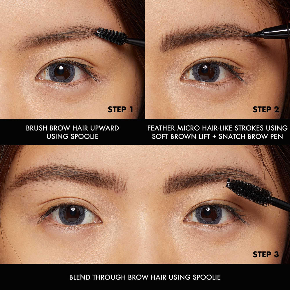 NYX PROFESSIONAL MAKEUP pen staged with brow glue showing laminated styling benefit