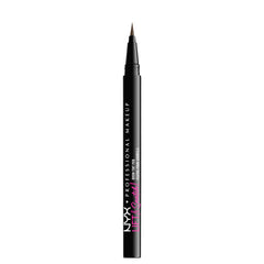 NYX PROFESSIONAL MAKEUP pen held in hand to show true size and travel-friendly benefit
