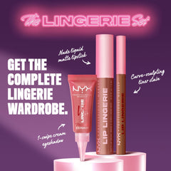 NYX Lid Lingerie on model at night out showing long-wear and versatile style