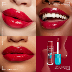 NYX lip IV applicator closeup demonstrating smooth precise application benefit