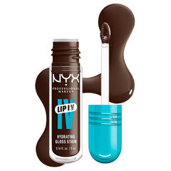 NYX PROFESSIONAL MAKEUP front packaging showing Espresso Soak and glossy finish benefits