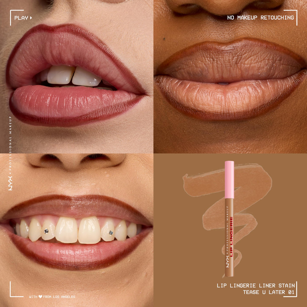 NYX PROFESSIONAL MAKEUP swatched on arm to show Tease U Later lasting stain and color payoff