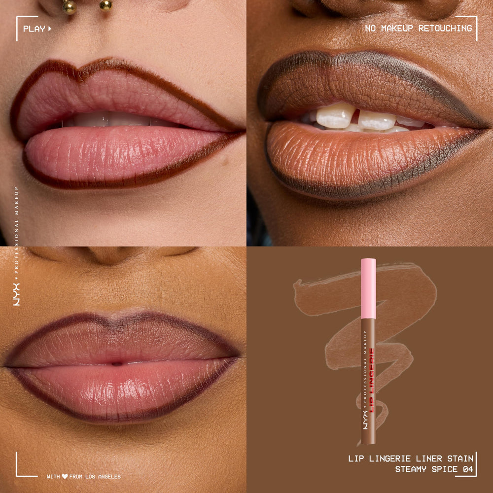 NYX PROFESSIONAL MAKEUP texture swatches on skin, silky stain finish for color planning