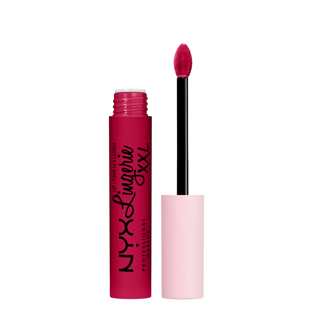 NYX PROFESSIONAL MAKEUP front packaging showing lipstick tube and shade Stamina benefit long-wear